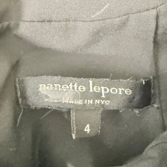 Nanette Lepore Gray Cap Sleeve Dress Keyhole Neckline Pleated Waist Fitted Size - Picture 5 of 5